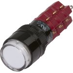 D16LAR1-3abCW, Кнопка c фиксацией (5A 250VAC), Incandescent подсветка 28V AC/DC 40mA