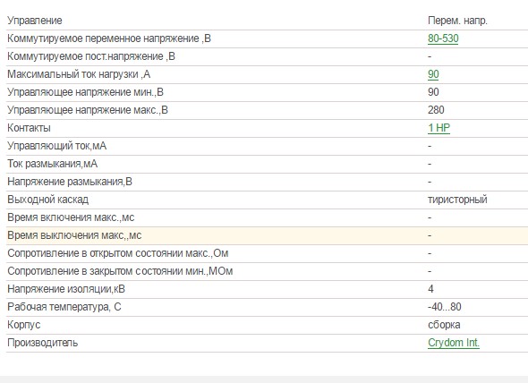 CRYDOMA4890-10 ТВЕРДОТЕЛЬНОЕ РЕЛЕ